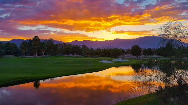 Santa Rosa Mountains at golden hour from the estate